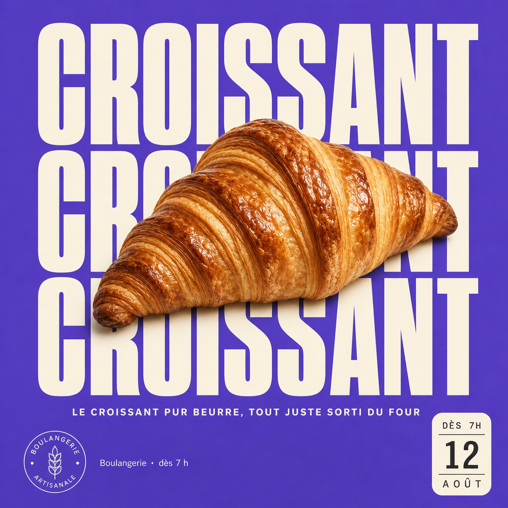 Exemple de publication créée autour des croissants